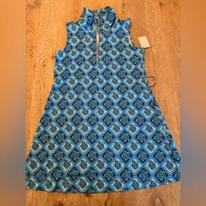 Lulu-B Blue Geometric Sleeveless Mini Dress